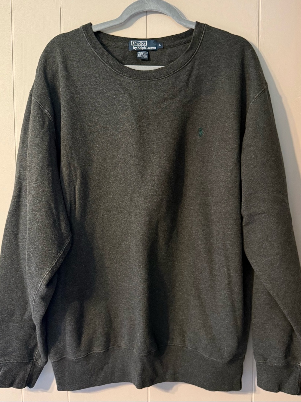 Vintage Polo Ralph Lauren Crewneck Sweatshirt Men’s L Charcoal Gray Made in USA
